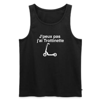 J peux pas j ai trottinette - Débardeur bio Premium Homme - noir - Devant - Michal (187cm)