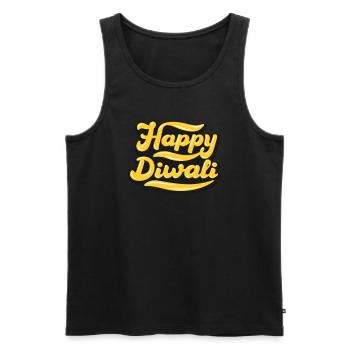 Happy Diwali | Diwali | Art 02 - Men's Premium Organic Tank Top - black - Front - AI Model Male 178 light (178cm)