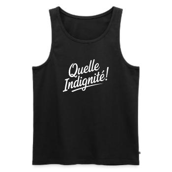 Quelle indignité ! - Débardeur bio Premium Homme - noir - Devant - Michal (187cm)