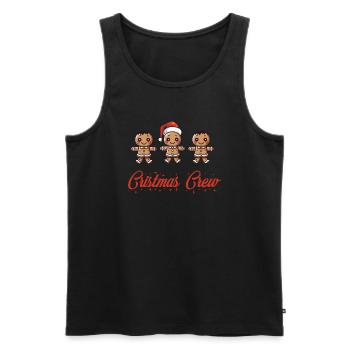 Christmas Crew lebkuchenmann - Männer Premium Bio Tank Top - Schwarz - Vorne - Michal (187cm)