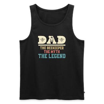 Dad The Beekeeper The Myth The Legend Beekeeping A - Männer Premium Bio Tank Top - Schwarz - Vorne - AI Model Male 178 light (178cm)