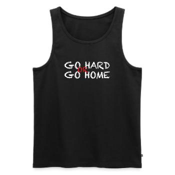 Go Hard or go Home | Fitness, Workout, Protein - Männer Premium Bio Tank Top - Schwarz - Vorne - AI Model Male 178 light (178cm)