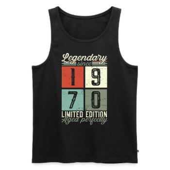 Legendary since 1970 52nd birthday gift - Men's Premium Organic Tank Top - black - Front - Michal (187cm)