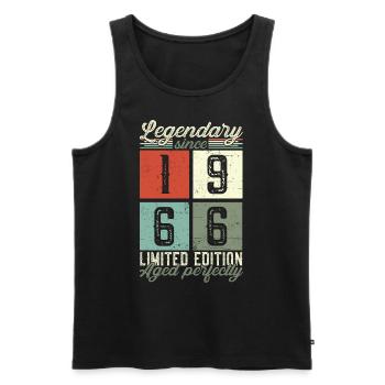 Légendaire depuis 1966 cadeau de 56e anniversaire - Débardeur bio Premium Homme - noir - Devant - Michal (187cm)