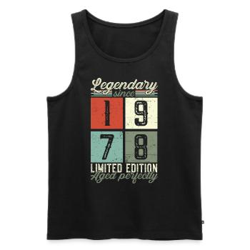 Legendary since 1978 44th birthday gift - Men's Premium Organic Tank Top - black - Front - Michal (187cm)