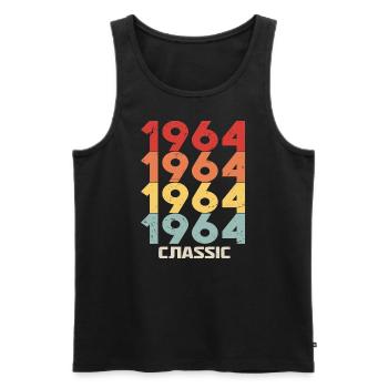 1964 Jubiläum im klassischen Vintage-Stil 1964 - Männer Premium Bio Tank Top - Schwarz - Vorne - Michal (187cm)