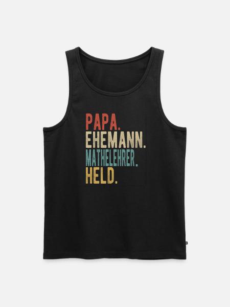 Mathelehrer Papa Ehemann Held - Männer Premium Bio Tank Top - Schwarz