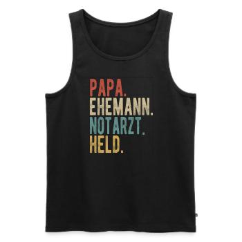 Notarzt Papa Ehemann Held - Männer Premium Bio Tank Top - Schwarz - Vorne - Michal (187cm)