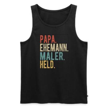 Maler Papa Ehemann Held - Männer Premium Bio Tank Top - Schwarz - Vorne - Michal (187cm)