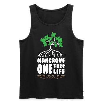 Mangrove One Tree One Life - Men's Premium Organic Tank Top - black - Front - AI Model Male 178 light (178cm)