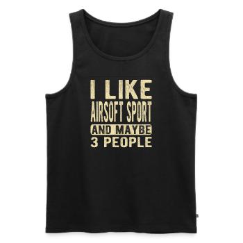 Airsoft Sport Spruch - Männer Premium Bio Tank Top - Schwarz - Vorne - Michal (187cm)