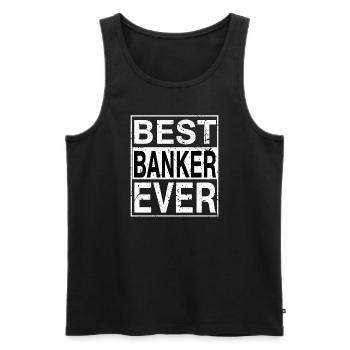 Meilleur banquier de tous les temps Cadeau de banquier - Débardeur bio Premium Homme - noir - Devant - Michal (187cm)