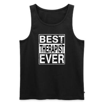 Best Therapist Ever Therapist Gift - Men's Premium Organic Tank Top - black - Front - Michal (187cm)