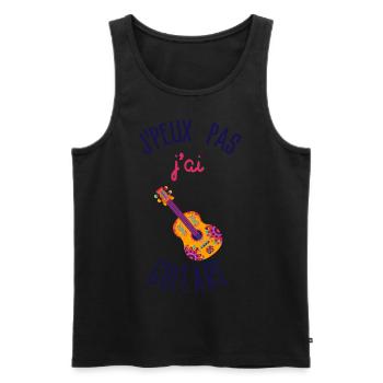 Ich kann keine Gitarre haben - Männer Premium Bio Tank Top - Schwarz - Vorne - Michal (187cm)