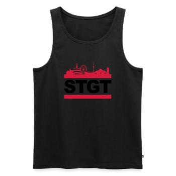 STGT - Männer Premium Bio Tank Top - Schwarz - Vorne - Michal (187cm)