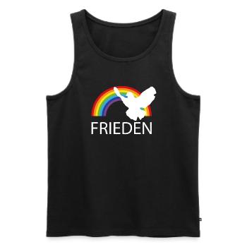 Frieden - Männer Premium Bio Tank Top - Schwarz - Vorne - AI Model Male 178 light (178cm)