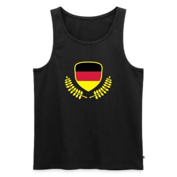 Deutschland Wappen Schild schwarz rot gold gelb - Männer Premium Bio Tank Top - Schwarz - Vorne - AI Model Male 178 light (178cm)