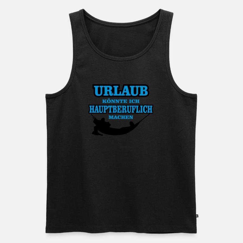 urlaub als beruf weltreise - Männer Premium Bio Tank Top - Schwarz