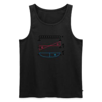 Simply supported beams - (q times square l) eighth - Men's Premium Organic Tank Top - black - Front - AI Model Male 178 light (178cm)