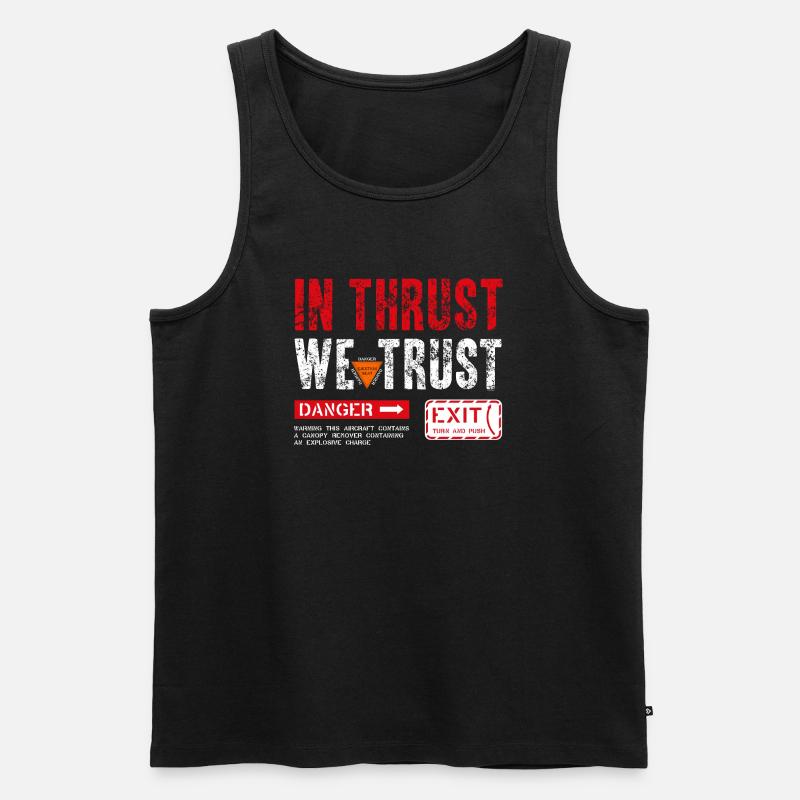 IN THRUST WE TRUST - Männer Premium Bio Tank Top - Schwarz