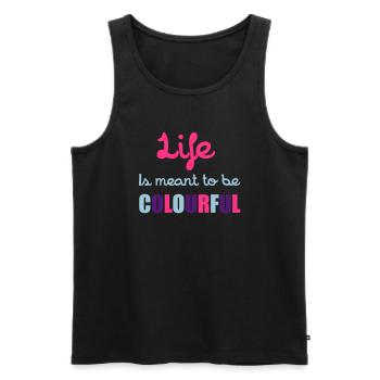 Life Is Colourful - Men's Premium Organic Tank Top - black - Front - AI Model Male 178 light (178cm)
