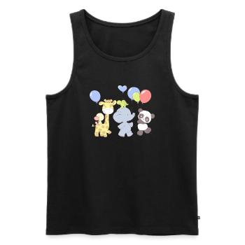 Little Panda Party - Débardeur bio Premium Homme - noir - Devant - AI Model Male 178 light (178cm)