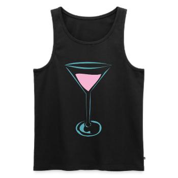 Cocktail Glas für Cocktail Fans - Männer Premium Bio Tank Top - Schwarz - Vorne - AI Model Male 178 light (178cm)