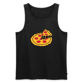 cheese hunger piece salami pizza delicious food hu - Men's Premium Organic Tank Top - black - Front - Michal (187cm)