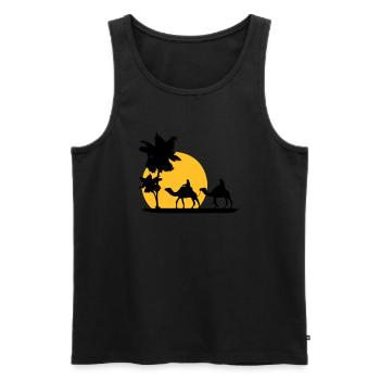Camel - Kamel - Dromedar - Karawane - Männer Premium Bio Tank Top - Schwarz - Vorne - AI Model Male 178 light (178cm)