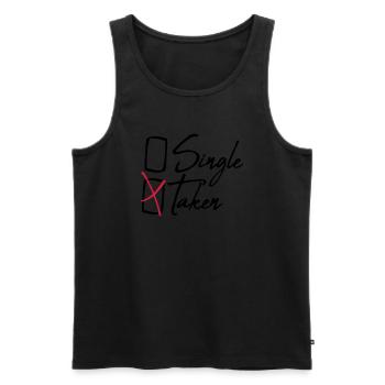 Awarded single taken - Men's Premium Organic Tank Top - black - Front - AI Model Male 178 light (178cm)