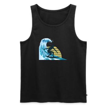 Surf surfeur surf - Débardeur bio Premium Homme - noir - Devant - AI Model Male 178 light (178cm)