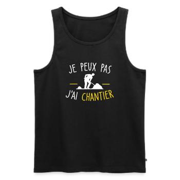 je peux pas j'ai chantier - Débardeur bio Premium Homme - noir - Devant - Michal (187cm)