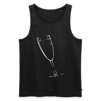 Abstract glass / line / white / pattern - Men's Premium Organic Tank Top - black - Front - AI Model Male 178 light (178cm)