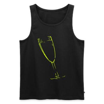 Abstract glass / line / green / pattern - Men's Premium Organic Tank Top - black - Front - AI Model Male 178 light (178cm)