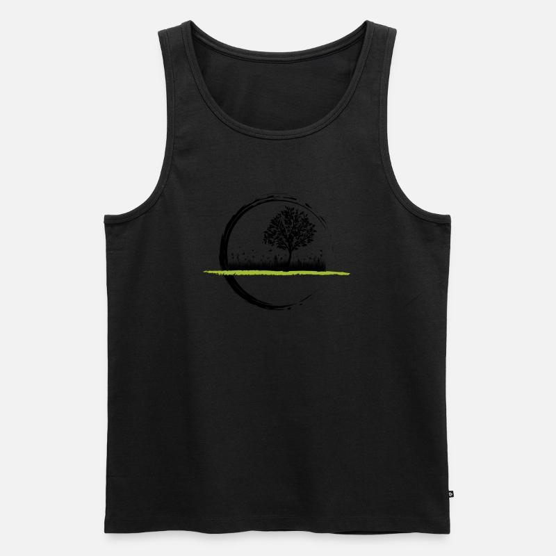 Wiese - Männer Premium Bio Tank Top - Schwarz