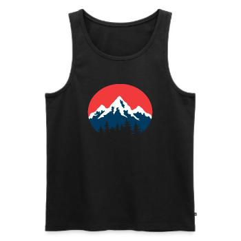 Chemise de randonnée pour grimpeurs et alpinistes - Débardeur bio Premium Homme - noir - Devant - AI Model Male 178 light (178cm)