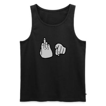 Fuck You - Men's Premium Organic Tank Top - black - Front - Michal (187cm)