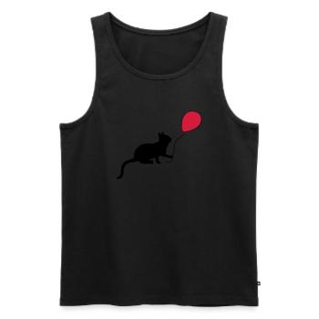 Red Balloon Kitten Plays - Men's Premium Organic Tank Top - black - Front - AI Model Male 178 light (178cm)