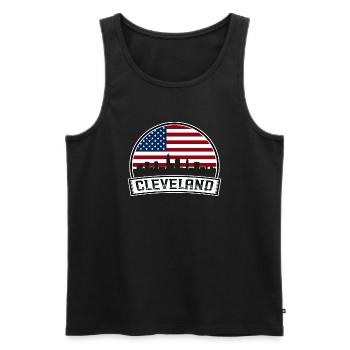 Cleveland Skyline - Men's Premium Organic Tank Top - black - Front - Michal (187cm)