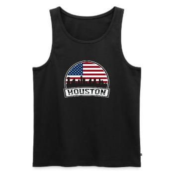 Houston États-Unis - Débardeur bio Premium Homme - noir - Devant - Michal (187cm)