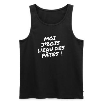 l'eau des pâtes humour cadeau - Débardeur bio Premium Homme - noir - Devant - Michal (187cm)