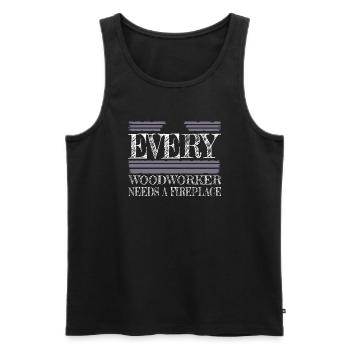 présenter l’idée actuelle travaux forestiers menuiserie - Débardeur bio Premium Homme - noir - Devant - Michal (187cm)