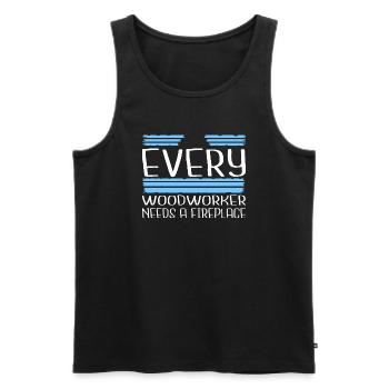 cool logging lumberjackwoodworking - Männer Premium Bio Tank Top - Schwarz - Vorne - Michal (187cm)