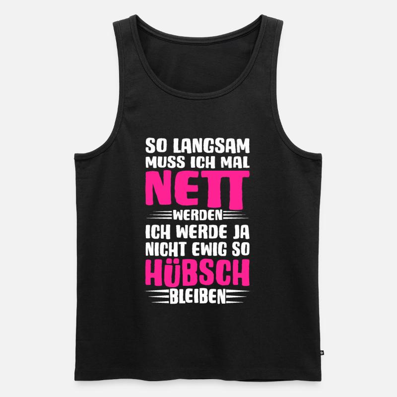 Ich muss mal nett werden - Männer Premium Bio Tank Top - Schwarz
