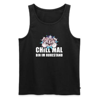 Pensionierung Chill Mal Bin Im Ruhestand Rente - Männer Premium Bio Tank Top - Schwarz - Vorne - Michal (187cm)