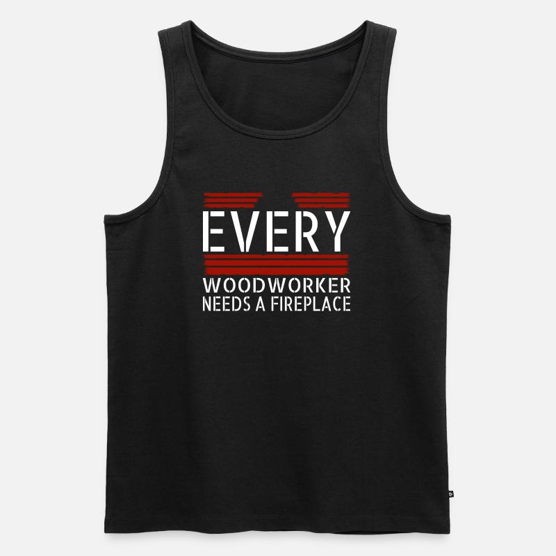 carpentry wood woodcutter apprentice - Männer Premium Bio Tank Top - Schwarz
