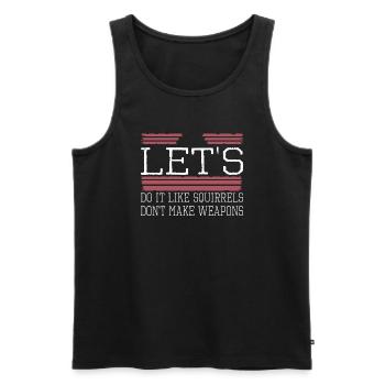 déclaration d’anniversaire citation blagues geek paix hippie - Débardeur bio Premium Homme - noir - Devant - AI Model Male 178 light (178cm)