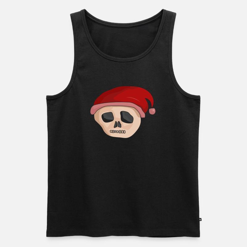 Weihnahts Totenkopf - Männer Premium Bio Tank Top - Schwarz
