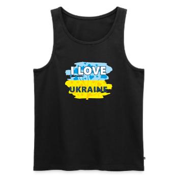 I love Ukraine - Men's Premium Organic Tank Top - black - Front - Michal (187cm)