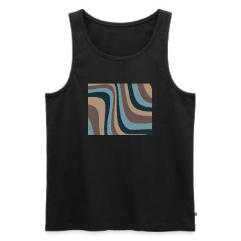 Vintage-Wellen - Männer Premium Bio Tank Top - Schwarz - Vorne - Michal (187cm)